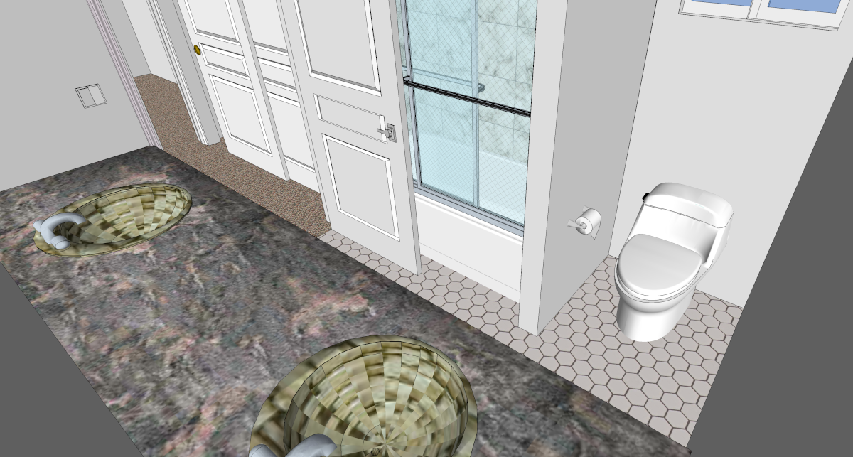 MASTER BATH WITH DOUBLE SINK, OPTION BATH OR SHOWER.